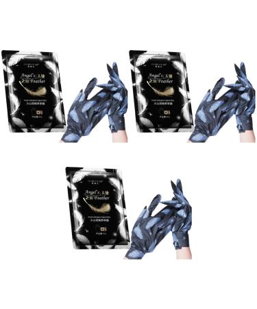 Healeved 3 Pairs Gloves Exfoliating Mask Hand Mask Hands Peeling Mask Facial Mask Moisturizing Volcanic Mud