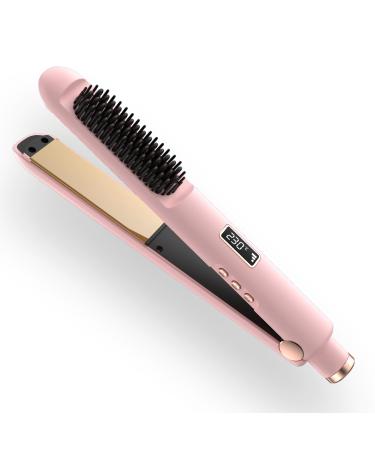 Hair Straightener and Curler 2 in 1 Straightener Curling Iron Combo Ceramic Glaze Hair Care Coating Twist Hair Curling Straightening Iron for Women LED Screen Intelligent Power Off