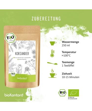 Organic Coriander Seeds - 250g | 100% Natural Dried Certified Organic by bioKontor - International Shipping Available - Buy Online on GoSupps.com