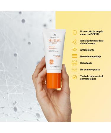 Heliocare Colour Gelcream Brown SPF 50 50ml / Sun Cream For Face / UVA and UVB Anti-Ageing Sunscreen Protection / Combination Dry Oily and Normal Skin Types / Natural-looking foundation coverage - Buy Online on GoSupps.com