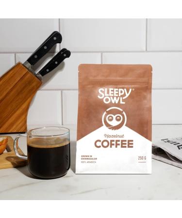 Slee'py Owl Hazelnut Ground Coffee | Fine Grind Coffee | Moka Pot Home Espresso | Medium Roast | 100% Arabica | Freshly Roasted & Ground | 250g | Directly Sourced From Chikmagalur - Buy Online on GoSupps.com