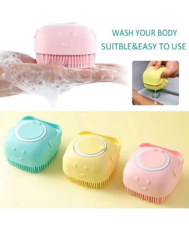 Silicone Body Scrubber Set | Exfoliating Bath Brush Combo | Shower Massage Scrubber | Easy to Clean | Yellow Blue Pink - Buy Online on GoSupps.com