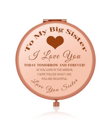 Sister Birthday Gifts from Sister  Sister Birthday Graduation Gift Ideas  Best Friend Friendship Gift Ideas for Women Engraved Personal Compact Mirror Rose Gold Travel Makeup Mirror for Sisters Sister mirror 2