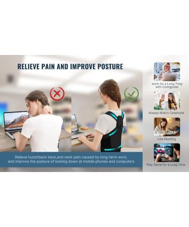 Black Posture Lumbar Support Belt for Women | Adjustable Back Pain Corrector - Breathable & Comfortable for All Ages - Buy Online on GoSupps.com