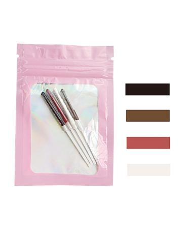 PUCHEN Waterproof Eyeliner Pencil Matte Lip Pencil - Eyebrow Pencil 4 Colors Rotating Pen Long-Lasting Sweat-Resistant for Natural Daily Makeup