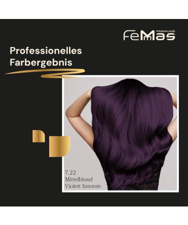 Femmas Hair Color 7.22 - Medium Blonde Violet Intensive | Professional Cream with Argan Oil & Keratin | Permanent Hair Tint for Radiant Color - 100ml - Buy Online on GoSupps.com