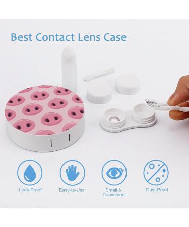 Cute Pig Nose Round Case For Contact Lens Kit Storage Box with Mirror Printed - Buy Online on GoSupps.com