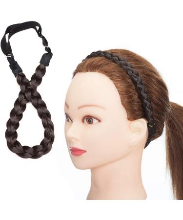 Braided Hair Band Plaited Headband Elastic Stretch Wide Plaited Braids Braided Headband Synthetic Hairpiece Chunky Braided Headband Trendy Girls Women Small- Dark Brown - Buy Online on GoSupps.com