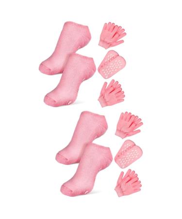 FRCOLOR Moisturizing Cover 4 Sets Spa Moisturizing Socks Skin Cotton Gloves Moisturizing Gloves Overnight