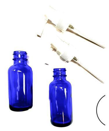 Cobalt Blue Glass Oral/Swivel Sprayers for Povidone Iodine (PVP-I) Betadine Colloidal Silver Insulin Snoot! & Saline - 2-Pack 30ml (1oz) Empty