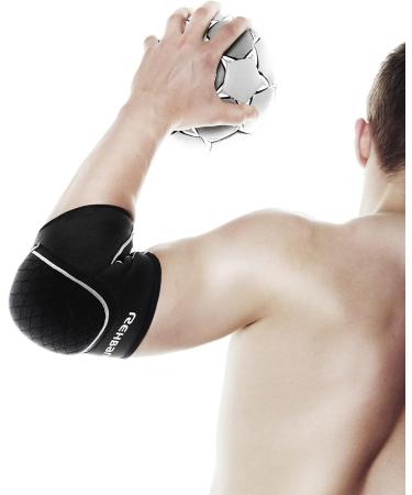 Rehband Elbow Support & Protector for Men & Women - 5mm Neoprene Black Elbow Support for Volleyball Handball & Indoor Sports - X-Large - Buy Online on GoSupps.com