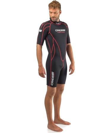 Cressi Men's Shorty Wetsuit 2.5mm Premium Neoprene XX-Large - Black/Red - Buy Online on GoSupps.com