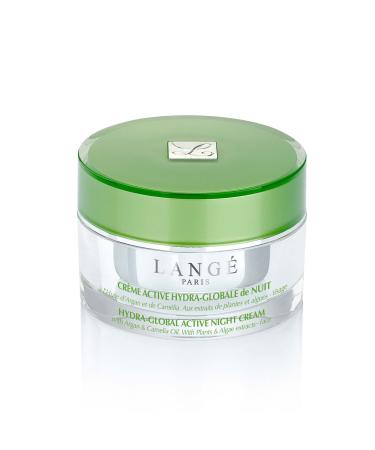 LANGE Hydra-Global Active Night Cream-Soothing Emollient Overnight Intensive Moisturizer-Infused With Nourishing Argan And Camellia Oils-Wrinkle-Reducing Firming Dry Skin Corrector-1.7 Oz