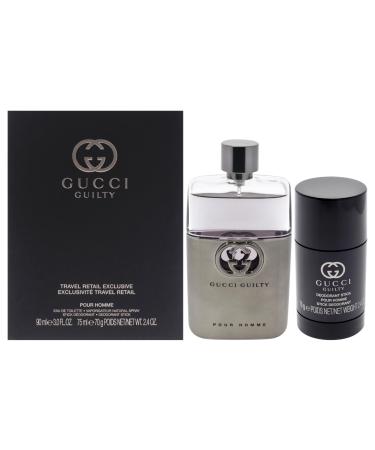 Gucci Guilty for Men - 2 Pc Gift Set 3oz EDT Spray 2.4oz Deodorant Stick