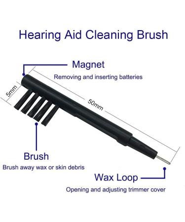 JIAHAO Hearing Aid Aids Cleaning Brush with Wax Loop Battery Magnet ABS & Nylon Material (Pack of 3) - Buy Online on GoSupps.com