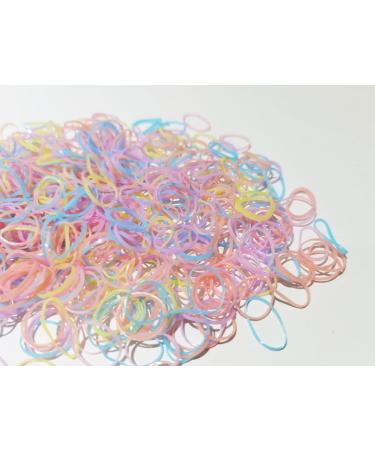 Bellure 3000 Pcs Multi Soft Color Small Elastic Hair Bands Rubber Bands For Hair Mini/Tiny Hair Elastics Bands Elastic Hair Ties Hair Bobbles For Women and Girl (Mulitcolor 3000 pcs) Multicolor (soft colors)