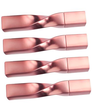 Beavorty 4pcs Eyelash Brush Empty Tube Empty Mascara Bottle Clear Extension Rod to Rotate Take Plastic Rose Gold 11.5x1.8cm