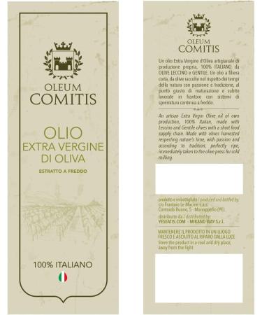 Oleum Comitis - Extra Virgin Olive Oil 100% Italian Cold Pressed - Gift Box with 500 ml Bottle - Buy Online on GoSupps.com