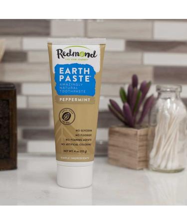 REDMOND Earthpaste Peppermint Toothpaste - Non-Fluoride Natural Formula (3 Pack, 4 oz Tubes) - Buy Online on GoSupps.com
