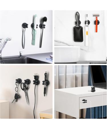 6x Aot Adhesive Hooks & 2x Towel Holders - Silicone Wall Hooks for Bathroom & Kitchen - Self-Adhesive Key & Razor Holders in 3 Colors - Buy Online on GoSupps.com