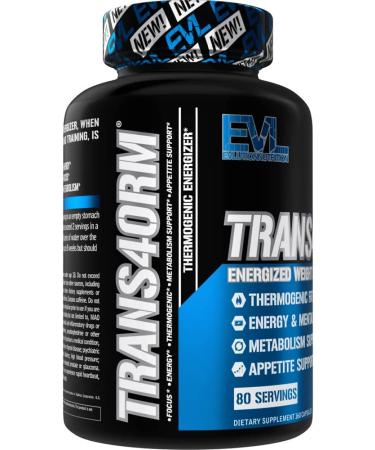 EVL Thermogenic Fat Burner Pills - Appetite Suppressant for Weight Loss - Trans4orm Green Tea Metabolism Booster - 160 Count - Buy Online on GoSupps.com