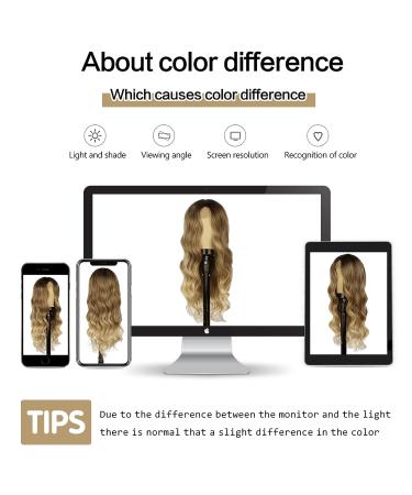 Ombre Blonde Wavy Wig for Women - Heat Resistant Synthetic Hair Curly Wave Wig for Daily & Party Wear - Buy Online on GoSupps.com