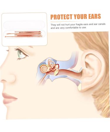 FRCOLOR Rose Gold Ear Cleaning Tool Spiral Scoops Earwax Digger and Easy-Clean Surface for Safe Ear Care - Buy Online on GoSupps.com