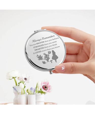 Alice Fairy Tale Pocket Mirror - Always Remember You are Braver, Stronger, Smarter - Compact Makeup Mirror for Women, Girls, Teenagers - Buy Online on GoSupps.com