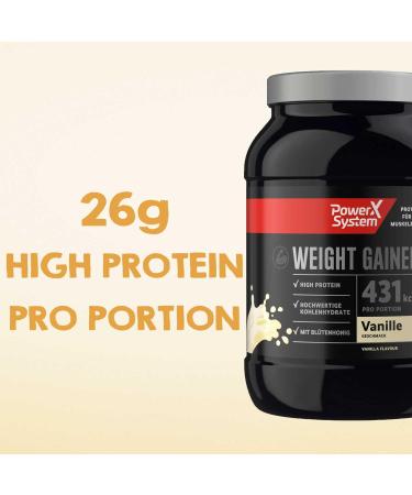 Power System Weight Gainer Vanilla 1000g - High Protein Muscle Building Mass Gainer for International Shipping - Buy Online on GoSupps.com