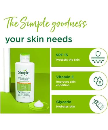Simple Kind To Skin Protecting with Provitamin B5 Vitamin E and Glycerin Moisturizing Cream SPF 15 for Sensitive Skin 125 ml - Buy Online on GoSupps.com