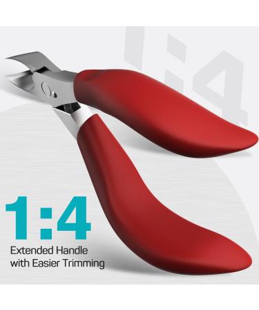 Professional Heavy Duty Toenail Clippers for Thick Nails - Long Handle Safety Scissors for Men & Seniors - RONAVO Red (for Thick Nails) - Buy Online on GoSupps.com
