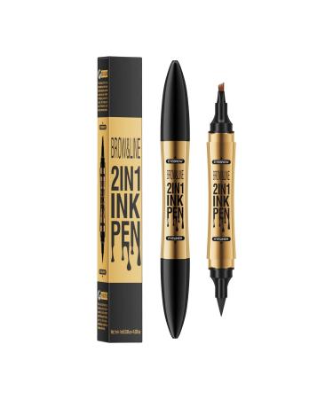 Eyebrow Pen Eyebrow 4 Tip Brow Pencil Eyebrow Pen Eyebrow Pencil Last All-Day Eyebrow Pencil with Fork Tip (Grey)