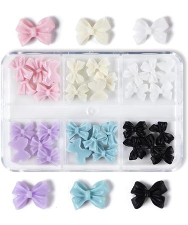 30 3D Nail Art Decorations 3D Bows Nail Colorful Bowknot Nail Accessories For Nail Art Designs DIY Crafting Bows Nail - Buy Online on GoSupps.com