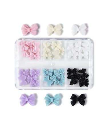 EAJORN 30 Resin Bowknots Art Decorations 3D Bows Ornaments for Jewelry Gel Manicure Accessories