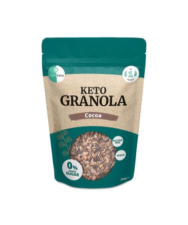 Go-Keto Keto Granola Cocoa 290g - Keto Muesli for a Keto Breakfast, with Cocoa, Walnuts, Sunflower Seeds & Pumpkin Seeds, Vegan, Gluten Free