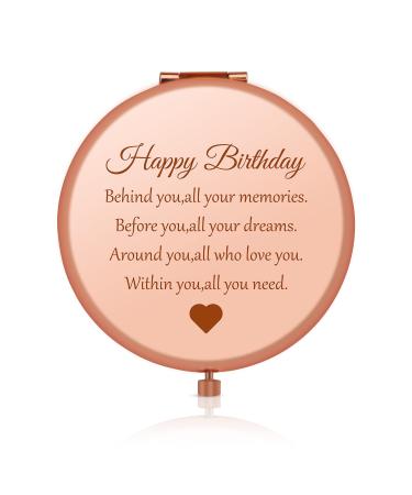 Happy Birthday Gift for Women Girls  Folding Travel Mirror Compact Mirror for Her  Birthday Gift Ideas for Friends  Mom  Daughter  Sister  Coworkers  Grandma  Aunt  Wife  Best Birthday Present for Her