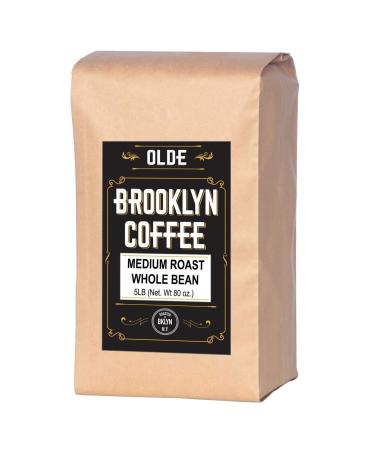 5 lb Coffee Beans - Whole Bean Coffee Medium Roast - Gourmet Coffee, Fresh Roasted Coffee, 5 Pound (5lb ) Bag By Olde Brooklyn Coffee