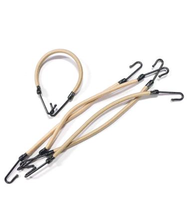 Minkissy 20PCS Ponytail Hooks - Elastic Rubber Hair Bands & Bungee Cords for Women & Girls (Apricot Beige 12.5cm) - Perfect Hair Tie Ropes - Buy Online on GoSupps.com