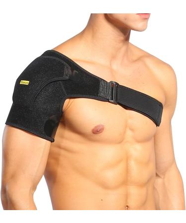 Acouto Black Shoulder Brace with Pressure Pad Breathable Shoulder Support for Rotator Cuff - Buy Online on GoSupps.com