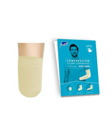 Wool Prosthetic Stump Shrinkers for Arm Above Elbow Compression Warmth Amputee arm sleeve 20-30 Taiwan Excellence L/XL Light-Beige L/XL