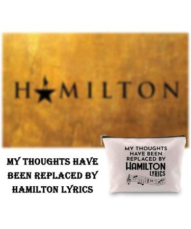 Hamilton Cosmetic Bag with Music - My Thoughts Have Been Replaced Lyrics - Talk Less Smile More Design - EU Shipping Available - Buy Online on GoSupps.com