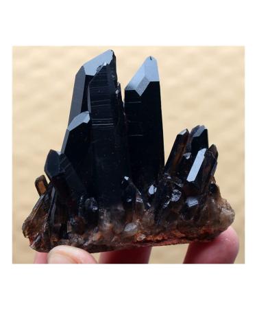 Stone Crafts Clear Natural Beautiful Black Quartz Crystal Cluster Specimen Crystals and Stones Natural Luster