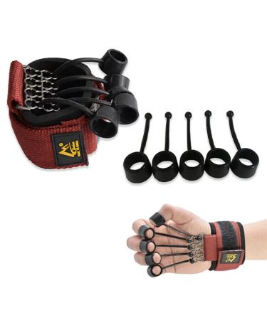 SHXJHXC Finger Exercisers & Hand for Strength Grip Strengthener,Training with Alpha Gripz Trainer Stretcher, Strengthening Equipment for Wrist Physical Therapy Forearm Extensor (Red)