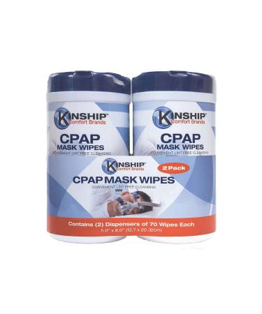 CPAP mask Cleaning Wipes (140 Count, 2-70 Count canisters), lint-Free Cleaning. Easy Opening top.