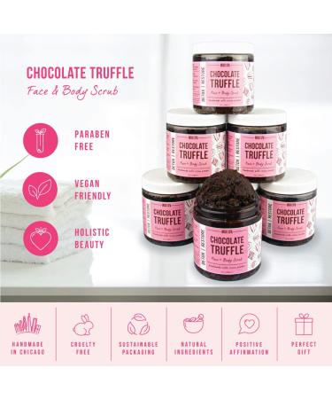 Mojo Spa Chocolate Truffle Face and Body Scrub | Cocoa Vanilla Scent | Detoxifying Sugar Based Exfoliator | 10 oz - Buy Online on GoSupps.com