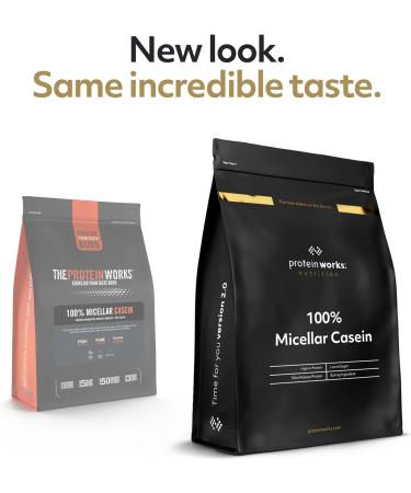 The Protein Works 100% Micellar Casein Protein Powder 2 Kg | Slow Release Strawberries 'n' Cream Shake with Amino Acids | High Protein Blend - Buy Online on GoSupps.com