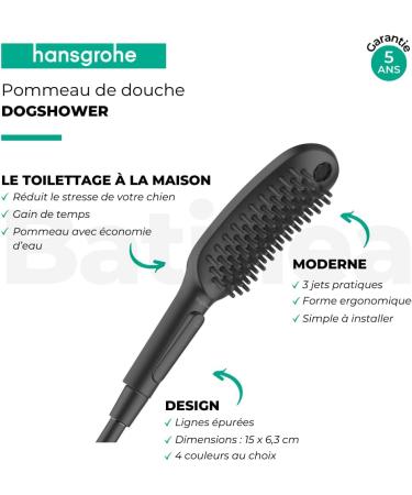 Hansgrohe Dog Shower Water-Saving Pet Grooming Shower with 3 Jet Types | Matte Black Dog Bathing Solution - Buy Online on GoSupps.com