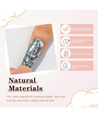 Cycullinyt Glitter Poly Nail Extension Gel Kit 12Pcs Holographic Pink Blue Nail Glitter Builder Poly Nail Gel Professional Poly Gel Extension Nail Kit for Women Laser #1 - Buy Online on GoSupps.com