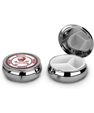 Vintage Black Pill Case - Poison Stamp Pill Box Organizer for Medicine & Vitamins - Unique Stash Trinket Holder - Buy Online on GoSupps.com