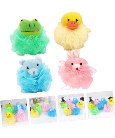 Beavorty 4Pcs Animal Shaped Bath Flower Shower Sponge Loofah - Cute Scrub Balls for Kids & Adults - Soft Bath Pouf Scrubber for Gentle Cleansing - Buy Online on GoSupps.com